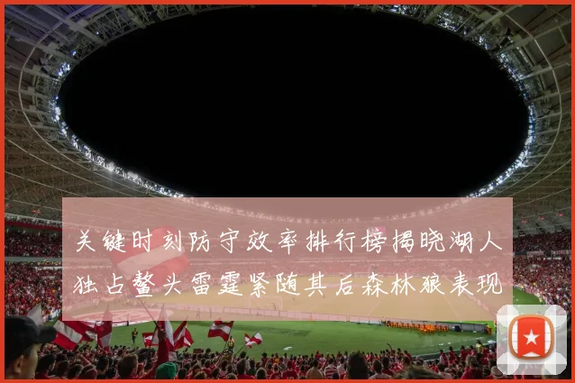 关键时刻防守效率排行榜揭晓湖人独占鳌头雷霆紧随其后森林狼表现不俗